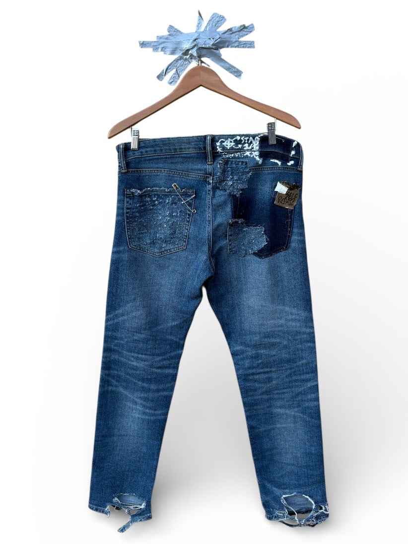 Self Repaired Jeans