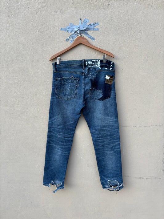 Self Repaired Jeans