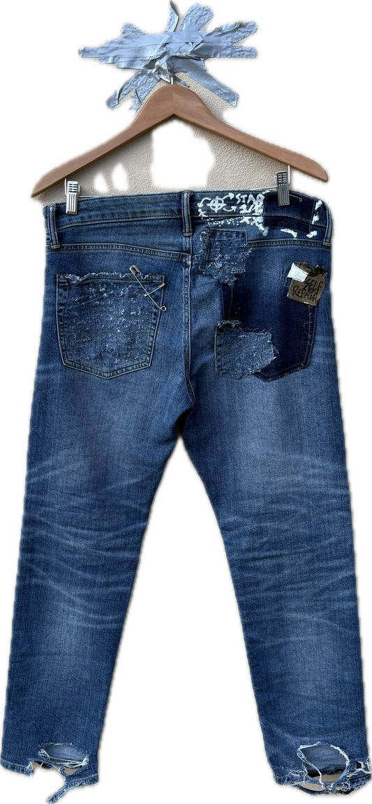 Self Repaired Jeans